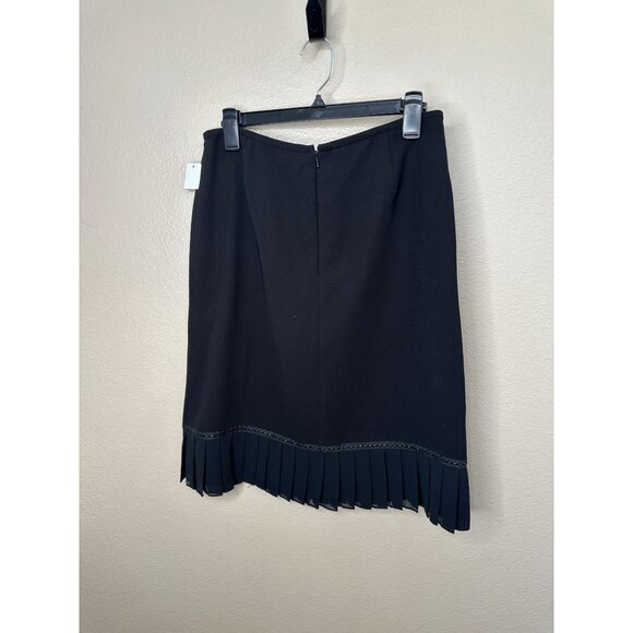 NWT Dressbarn Womens Black Pleated Hem Skirt Size 8 Polyester Lined zipper - Picture 6 of 8